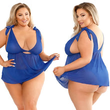 Amour Luxe – Zara Shoulder Tie Babydoll & Panty Set Blue