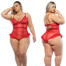 Amour Luxe – Mesh & Lace Ruffle Bodysuit