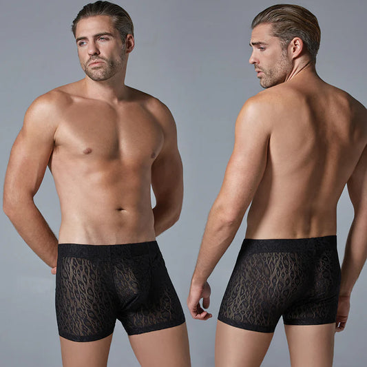 Amour Luxe –Luca Leopard Boxer-Black
